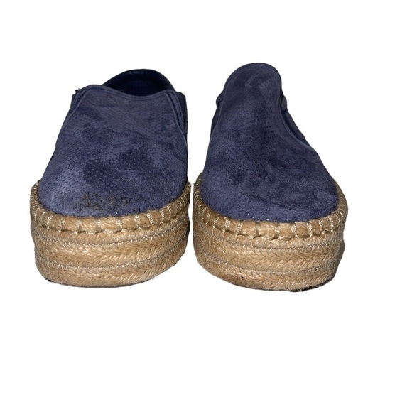 Tretorn Shoes 6.5 Blue Suede Slip On Braided Jute Cushioned - Picture 3 of 9